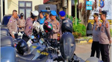 Kapolres Pelalawan adakan Pengecekan Kendaraan Dinas Polri dan Hibah di Polres Pelalawan