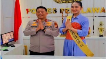 KAPOLRES JOHN LOIS LETEDARA DUKUNG PENUH WAHYU TRINANDA PUTERI DI GRAND FINAL DUTA PARIWISATA RIAU 2026