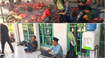 Pelaksanaan Qurban di Desa Pasir Indah Berlangsung Khidmat, Warga Tunjukkan Semangat Kebersamaan yang Tinggi